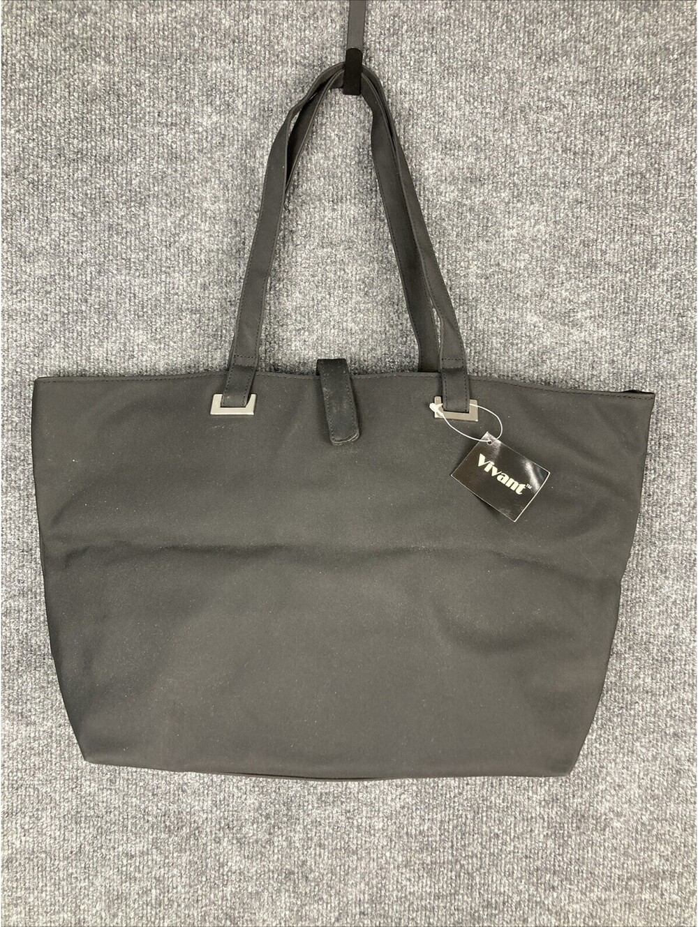 Vivant Black Should Strap Top Handles 4 Compartment Tote Bag Purse NWT